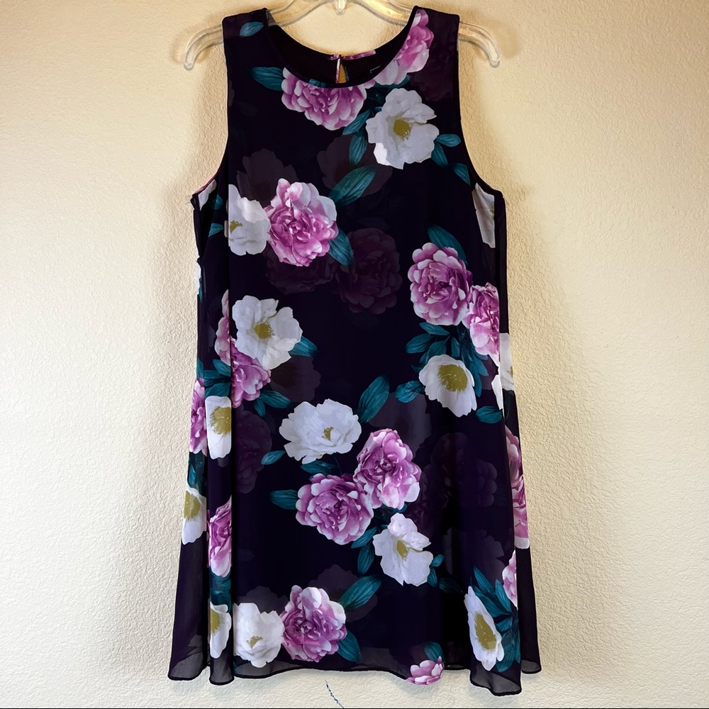 Jessica Howard Floral A-Line Sleeveless Dress. Sz 12